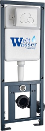 WeltWasser Инсталляция для унитаза Marberg 410 RD WT с белой глянцевой клавишей смыва – фотография-1
